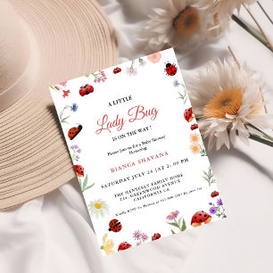 Garden Flower Little Love Bug Baby shower Kaart