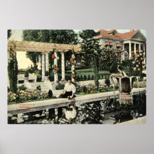Garden Flower Scene, Los Angeles 1914  Poster
