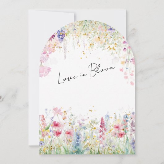 Garden Flower Waterverf Modern Boho Vrijgezellenfe Kaart (Achterkant)