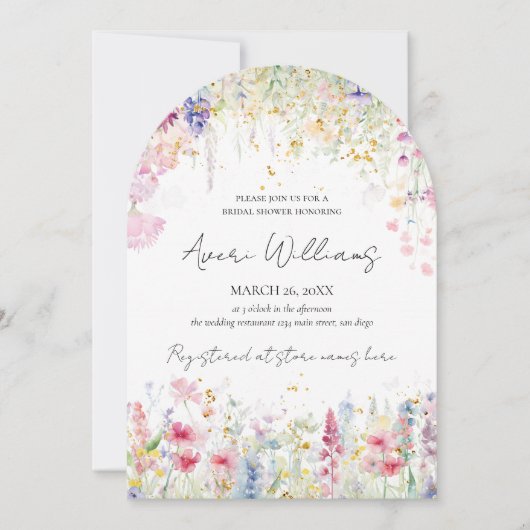 Garden Flower Waterverf Modern Boho Vrijgezellenfe Kaart (Voorkant)