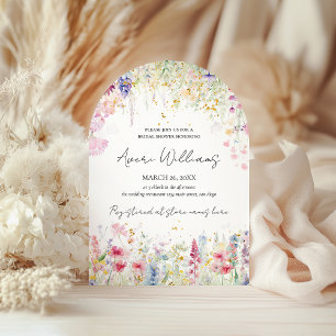 Garden Flower Waterverf Modern Boho Vrijgezellenfe Kaart