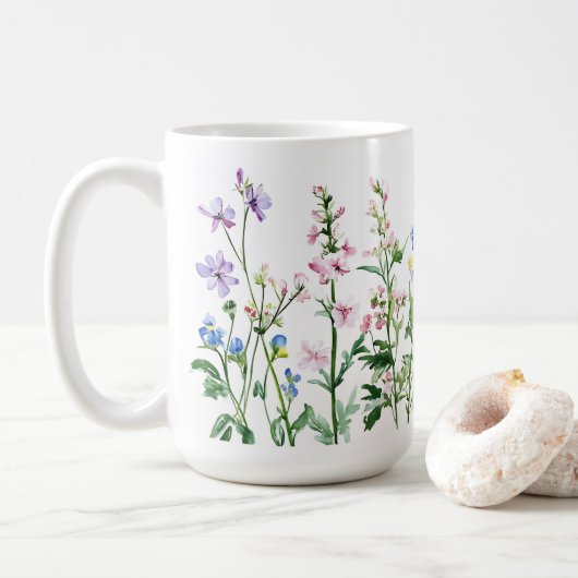 Garden Flowers Aesthetic Cup 🌼 koffie mok 15oz (Met donut)