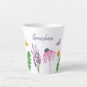 Garden Flowers and Butterflies Grandma Birthday Latte Mok (Voorkant)