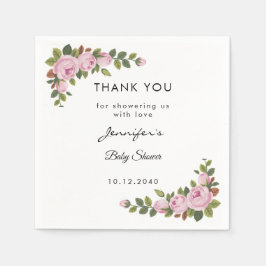 Garden Flowers Baby shower Bedankt Papieren servet
