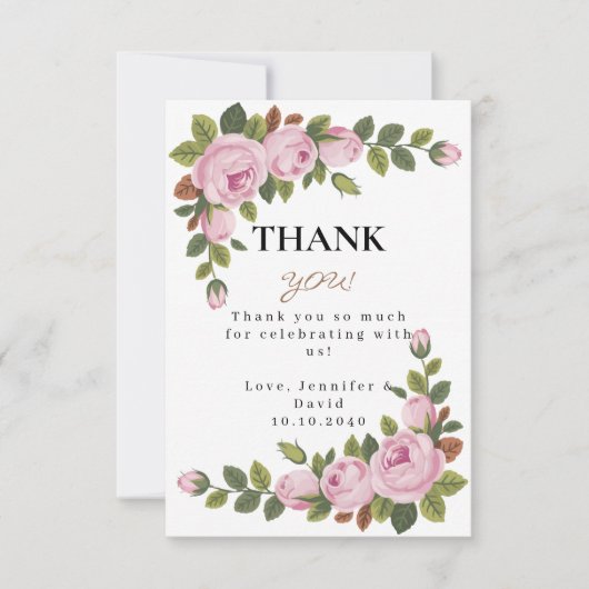 Garden Flowers Baby shower Flat Dank u kaart (Voorkant)