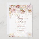 Garden flowers baby shower invitation kaart (Voorkant)