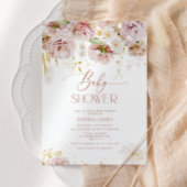 Garden flowers baby shower invitation kaart