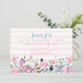 Garden Flowers Birthday Party Kaart (Staand voorkant)