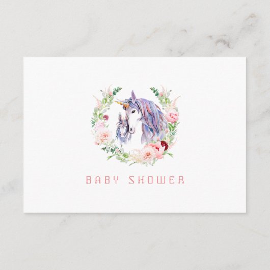 Garden Flowers Bloom Baby shower Informatiekaartje (Achterkant)