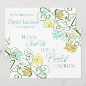 Garden Flowers Bridal Luncheon Invitation Cards Kaart (Voorkant / Achterkant)