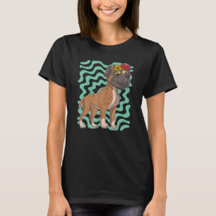 Garden Flowers Dog Owner Dog Cute Pet Animal Boxe T-shirt