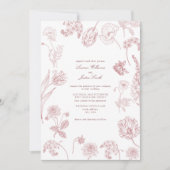 Garden Flowers Dusty Roos Foto bruiloft Kaart (Voorkant)