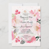 Garden Flowers Engagement Party Kaart (Voorkant)