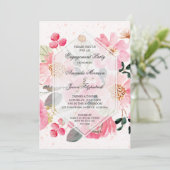 Garden Flowers Engagement Party Kaart (Staand voorkant)