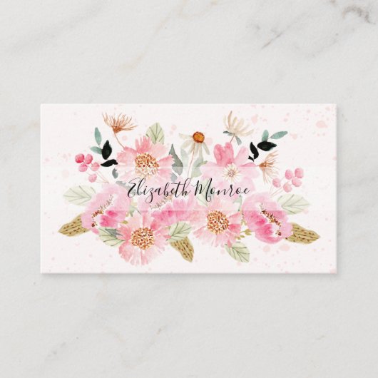 Garden Flowers Hair Stylist Salon Makeup Afsprakenkaartje (Voorkant)