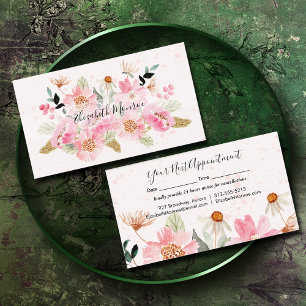 Garden Flowers Hair Stylist Salon Makeup Afsprakenkaartje