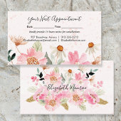 Garden Flowers Hair Stylist Salon Makeup Afsprakenkaartje