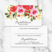 Garden Flowers Hair Stylist Salon Makeup Artist Afsprakenkaartje