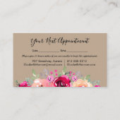 Garden Flowers Hair Stylist Salon Makeup Kraft Afsprakenkaartje (Achterkant)