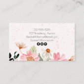 Garden Flowers Hair Stylist Salon Makeup Visitekaartje (Achterkant)