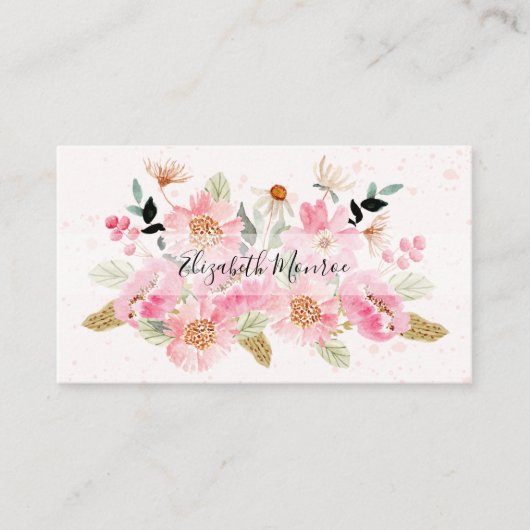 Garden Flowers Hair Stylist Salon Makeup Visitekaartje (Voorkant)