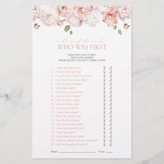 Garden Flowers Hij zei dat ze zei roze douche spel (Voorkant)