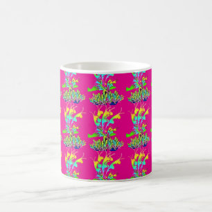 Garden Flowers Hot Pink Koffiemok