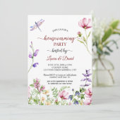 Garden Flowers housewarming party Kaart (Staand voorkant)