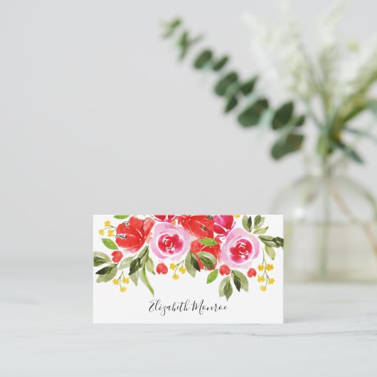 Garden Flowers Interior Decorator Visitekaartje (Staand voorkant)