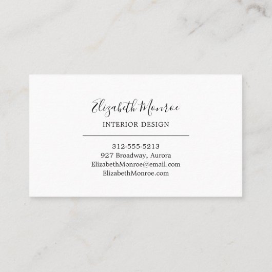 Garden Flowers Interior Decorator Visitekaartje (Achterkant)