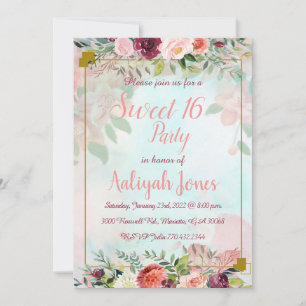 Garden Flowers Invitation Kaart