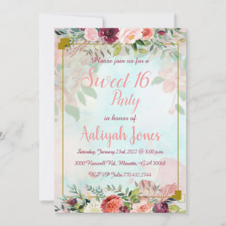 Garden Flowers Invitation Kaart