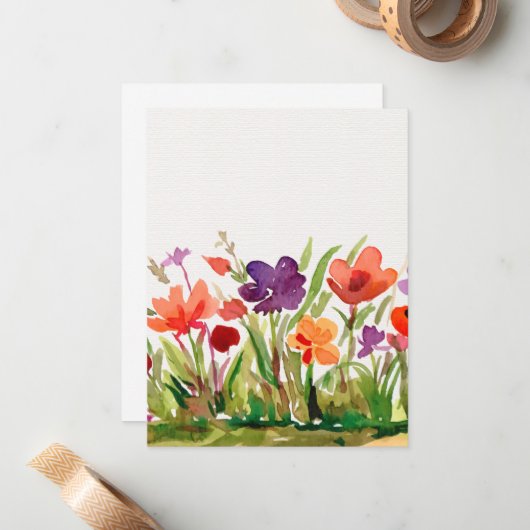 Garden Flowers Notitiekaartje (Voorkant / Achterkant in situ)