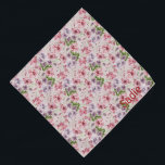 Garden Flowers Pattern Personalized Pet Name Pet Bandana<br><div class="desc">Een  bloempatroon,  gepersonaliseerd met de naam van je huisdier. Deze banaan is bedorven met roze en paarse pastelwaterverven en zal er verbluffend uitzien op je huisdier. Behandel jezelf met een passende sjaal,  met je eigen naam!</div>