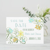 Garden Flowers Save the Date Wedding Card (Staand voorkant)
