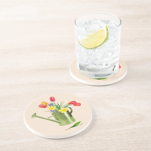 Garden Flowers Stone Onderzetter (Zijkant)