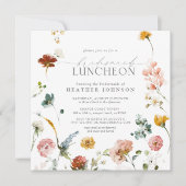 Garden Flowers Waterverf Bridesmaids Luncheon Kaart (Voorkant)