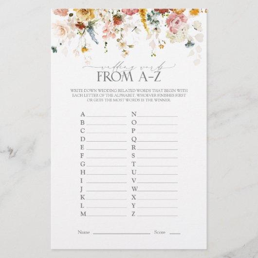 Garden Flowers Waterverf Vrijgezellenfeest (Voorkant)