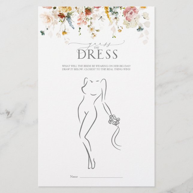 Garden Flowers Waterverf Vrijgezellenfeest (Voorkant)