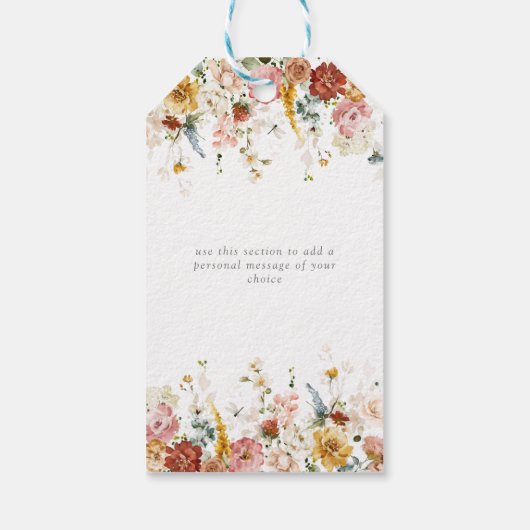 Garden Flowers Waterverf Vrijgezellenfeest Persona Cadeaulabel (Achterkant)