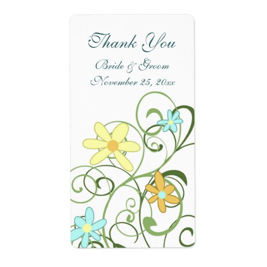 Garden Flowers Wedding Labels (Voorkant)