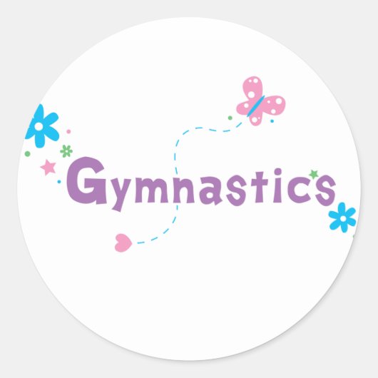 Garden Flutter Gymnastics Ronde Sticker (Voorkant)