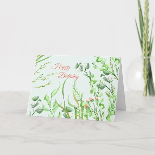 Garden Foliage Birthday Card Kaart (Voorkant)