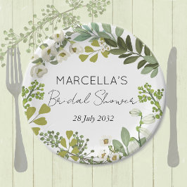 Garden Foliage Greenery Wreath Vrijgezellenfeest Papieren Bordje