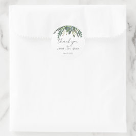 Garden Foliage Natuur Greenery Wedding Bedankt Ronde Sticker