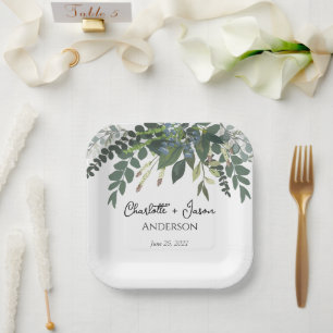 Garden Foliage Natuur Greenery Wedding Papieren Bordje