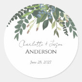 Garden Foliage Natuur Greenery Wedding Ronde Sticker (Voorkant)