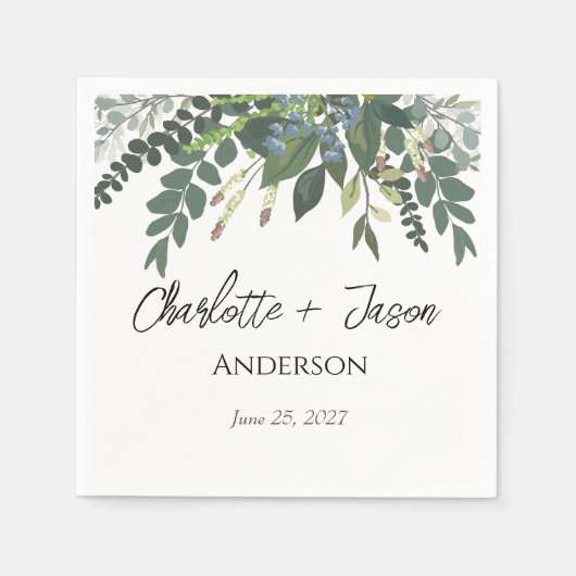 Garden Foliage Natuur Greenery Wedding Servet (Voorkant)