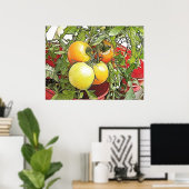 Garden Fresh Heirloom Tomaten Poster (Thuiskantoor)