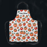 Garden Fresh Tomato Patroon met naam Schort<br><div class="desc">Voeg een vleugje kleur toe aan je kookroutine met ons levendige tomatenpatroon-schort! Gemaakt voor volwassenen die graag koken, tuinieren of grillen, dit schort is zowel praktisch als stijlvol. Of je nu een culinaire liefhebber bent of een weekend BBQ-meester, dit unisex keuken schort is een geweldig cadeau voor de chef-kok in...</div>